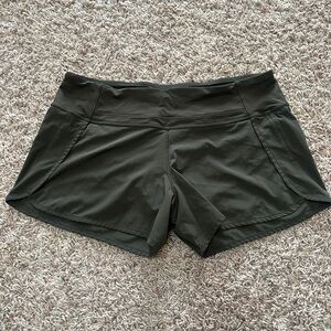 lululemon athletica olive Green Shorts sz 10 4” inseam